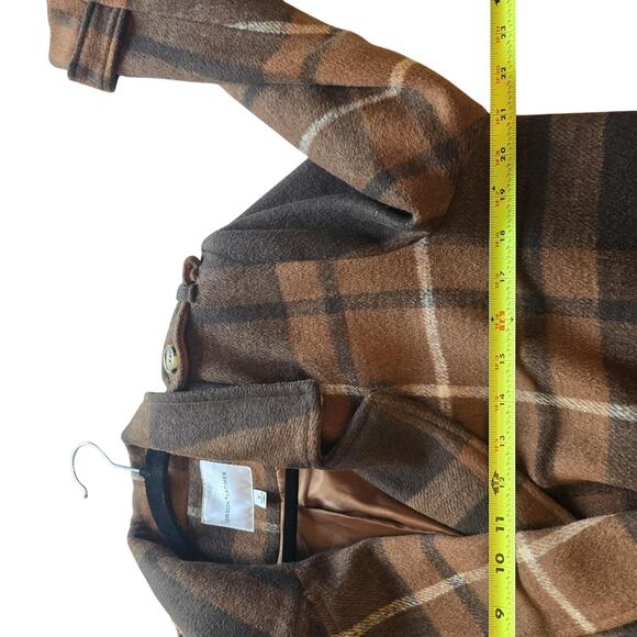 Gibson Latimer Coat Womens Small Brown Plaid Double Breasted Wool Blend Jacket - Picture 5 of 12